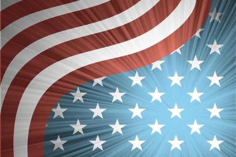 American flag with the rays Stock Illustration