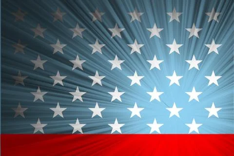 American flag with the rays Stock Illustration