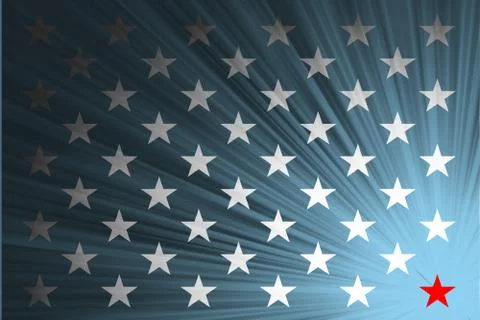 American flag with the rays Stock Illustration