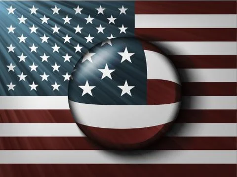 American flag with the rays Stock Illustration
