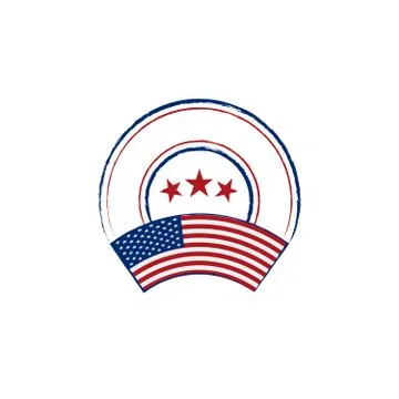 American flag, retro stamp, vector illustration Stock-Illustration