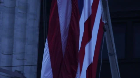 American flag sad pan down hd Stock Footage 24634128