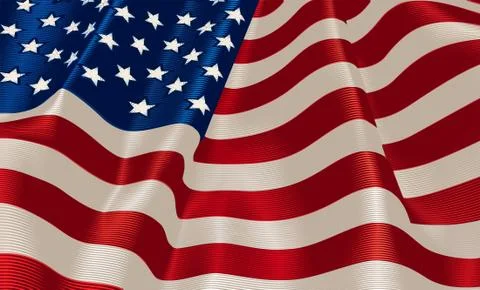 American Flag Satiny Stock Illustration