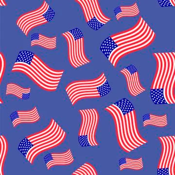 American Flag Seamless Pattern Illustrazione stock