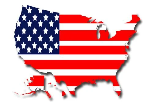 American flag shaped into a map of USA Stock Illustration