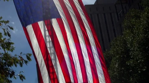 American Flag Shining in the Sun Stock Footage 73015344