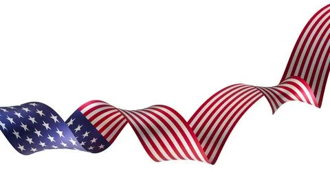 An American flag is shown in a wavy pattern with stars and stripes. It is c.. Stock Photos