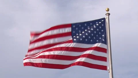 American Flag Side-Lit Stock Footage 200886411