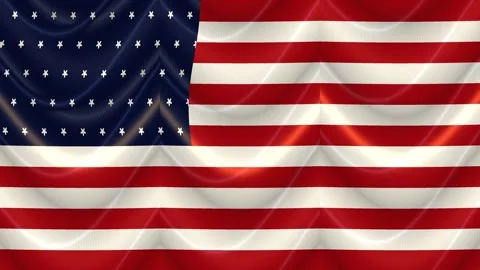 American Flag Silk Wave Background Seamless Loop Stock Footage 342343695
