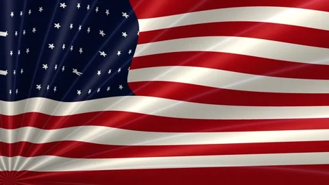 American Flag Silk Wave Background Seamless Loop Stock Footage 342345110