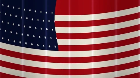 American Flag Silk Wave Background Seamless Loop Stock Footage 342345127