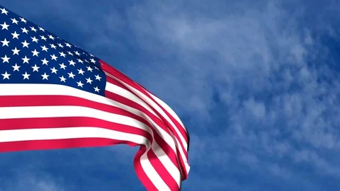 American flag in the sky Stock Footage 91981339