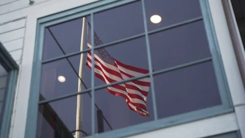 American Flag in the Sky Stock Footage 127191756