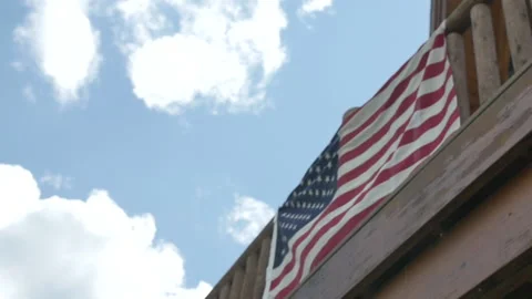 American flag in sky Stock Footage 152581039