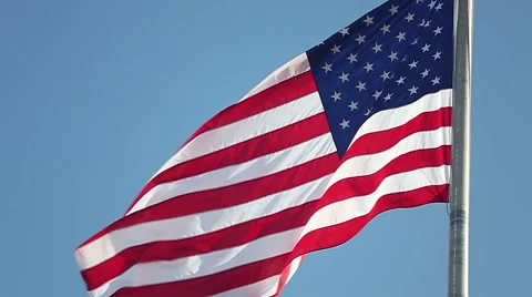 American Flag Slo-Motion Stock Footage 54586706