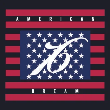 American flag with slogan Illustrazione stock