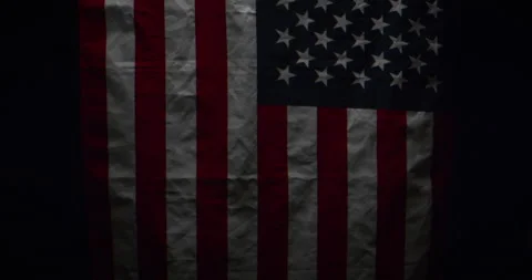 American Flag in Slow Motion on Dark Background Stock Footage 134077985