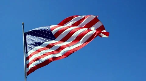 American Flag slow motion  Stock Footage 6391618