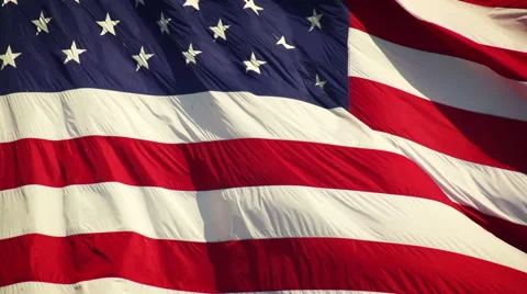American Flag Slow Motion Stock Footage