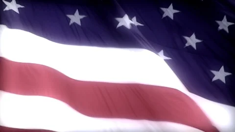 American Flag slow motion Video stock 124393542
