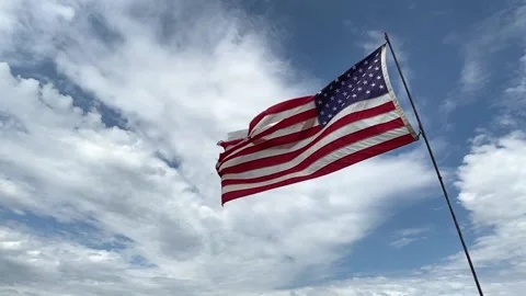 American Flag Slow Motion Stock Footage 139108971