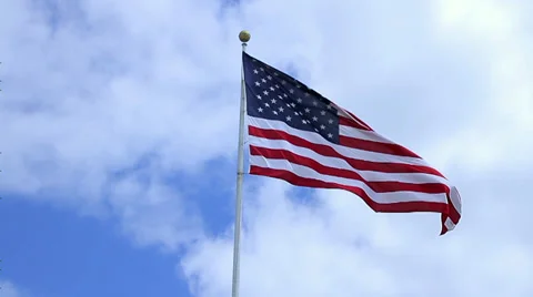 American Flag Slow Motion In Wind Vídeo Stock 39768356