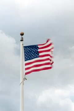 American flag snapping in breeze Stock Photos