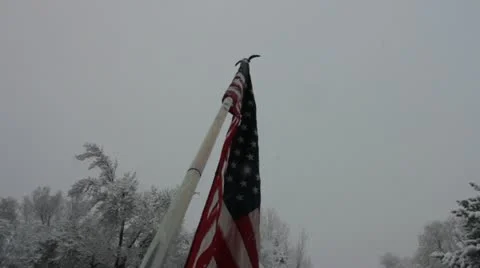 American flag Snow Video stock 12532266