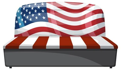 American Flag Sofa Vector Illustration Stock Illustration
