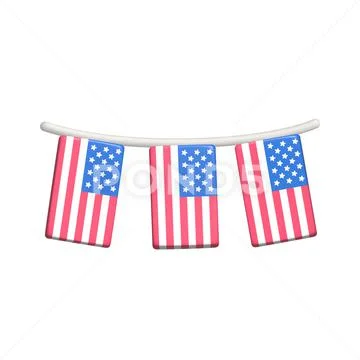 American flag in a square  and star in celebration of American Independence Day  PSD Template