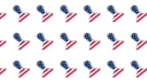 American Flag Stamp Pattern Background for Constitution Day and Citizenship.. Stock Footage 343261853