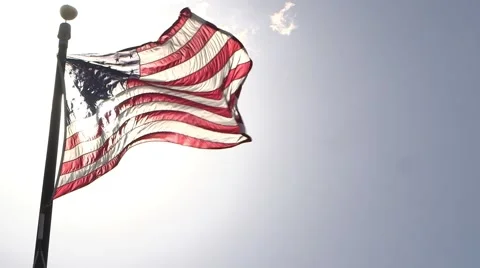 American Flag Standing Strong Stock Footage 46226846