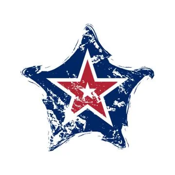 American flag star grunge element symbol Stock Illustration
