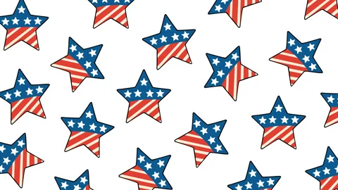 American Flag Star Pattern Background Animation Stock Footage 331863176