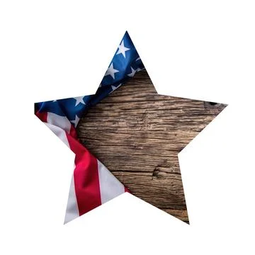 American flag in star shape isolated on white background Stock Photos