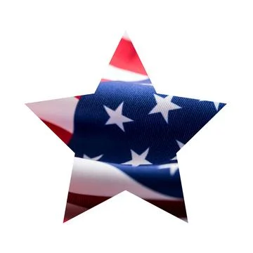 American flag in star shape isolated on white background Stock Photos
