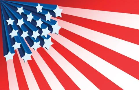 American flag starburst background Stock Illustration