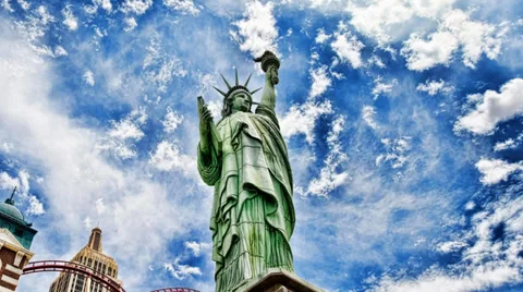 American flag on the statue of liberty Stock Footage 39417397
