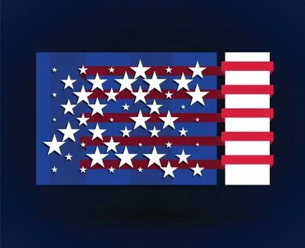American flag style Stock Illustration