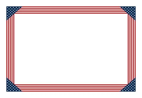 American flag style rectangular border Stock Illustration