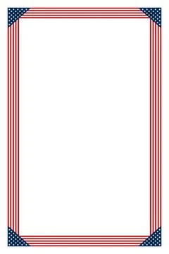 American flag style vertical rectangular border Stock Illustration