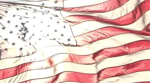American Flag in the Sun Stock Footage 46227005