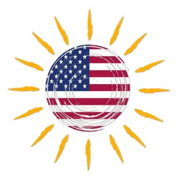 American flag in sun Stock Illustration