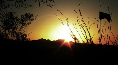 American flag at sun set Stock-Footage 7905201