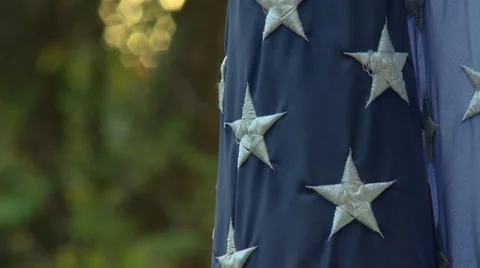 American flag sunset close up Video stock 32492219