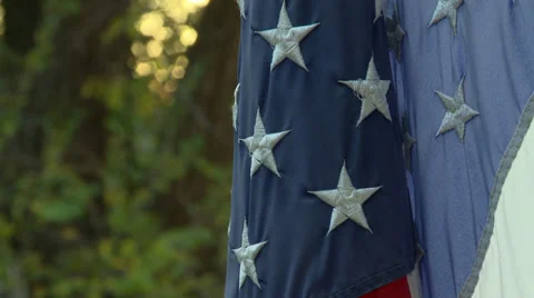 American flag at sunset Stock Footage 32492210