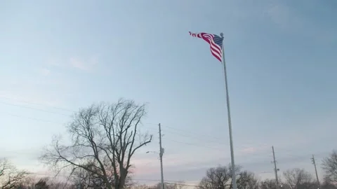 American Flag at Sunset Stock Footage 170193306