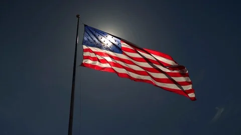 American Flag at Sunset in Slow Motion, 4K 動画素材 107575852