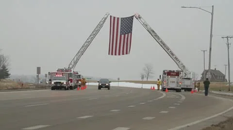American Flag Suspended Video stock 11180475