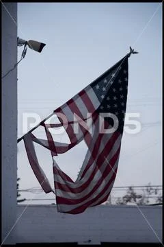 American flag in tatters Stock Photos
